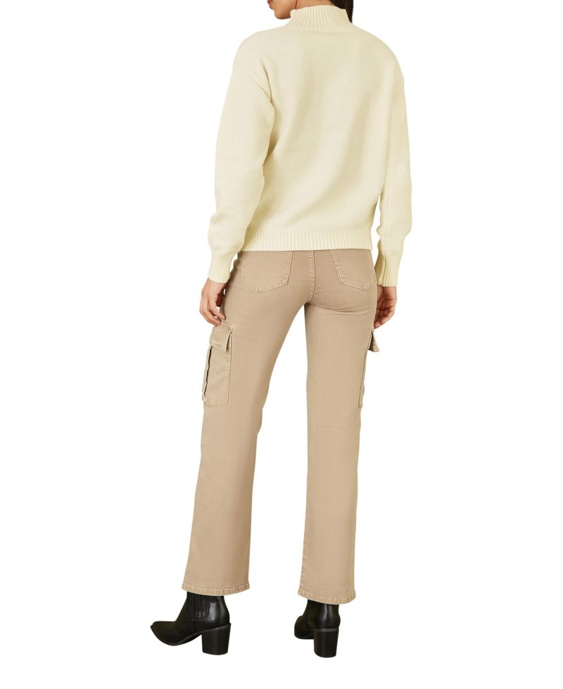 Women's Floral Detail High Neck Knit Sweater