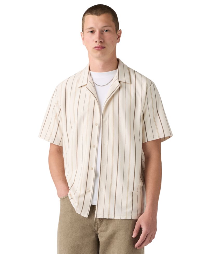 Men's Knit Camp Short-Sleeve Camp Collar Shirt