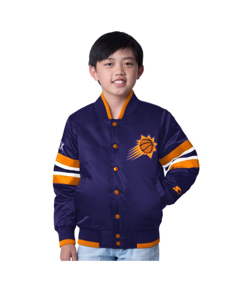 Big Boys and Girls Purple Phoenix Suns Scout Varsity Full-Snap Jacket