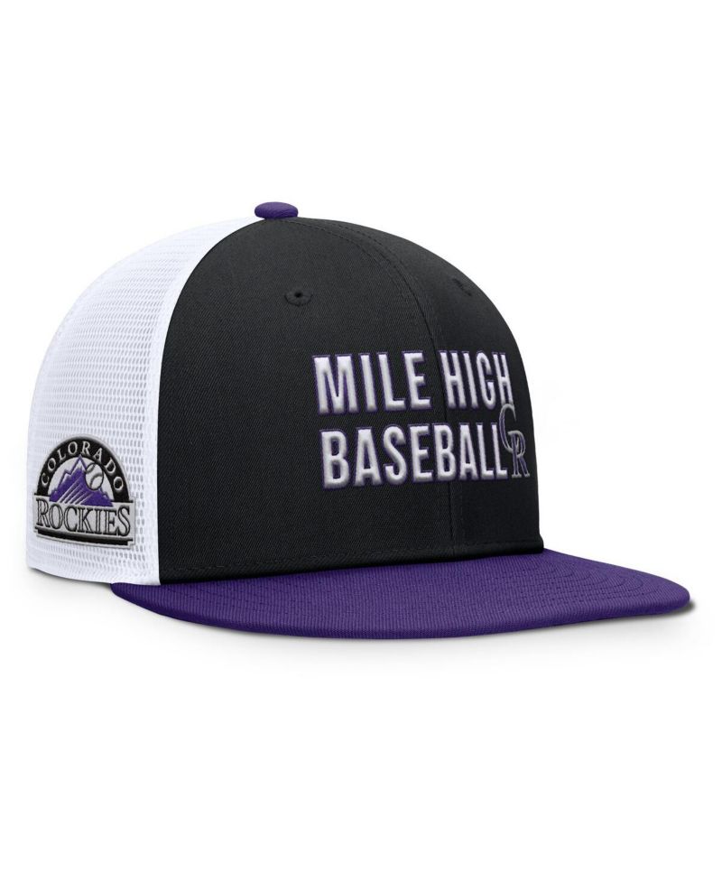 Men's Black/Purple Colorado Rockies Pro Trucker Snapback Hat