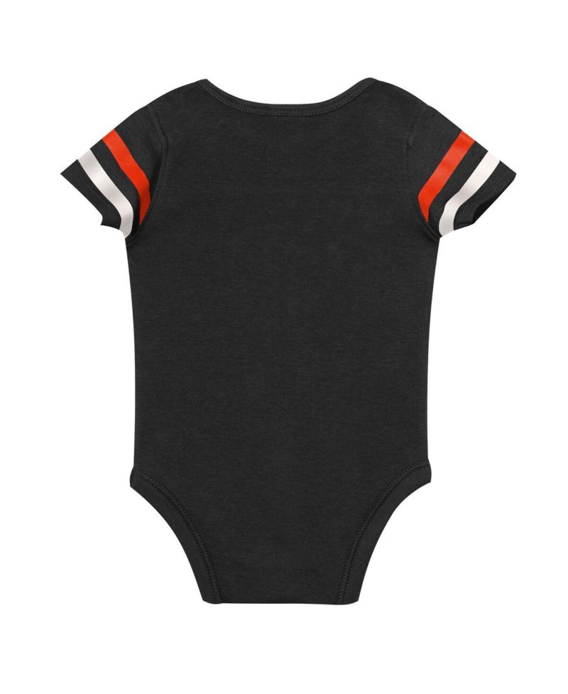 Baby Boys and Girls Black 3-Piece San Francisco Giants Up One Bodysuit and Bib Booties Set