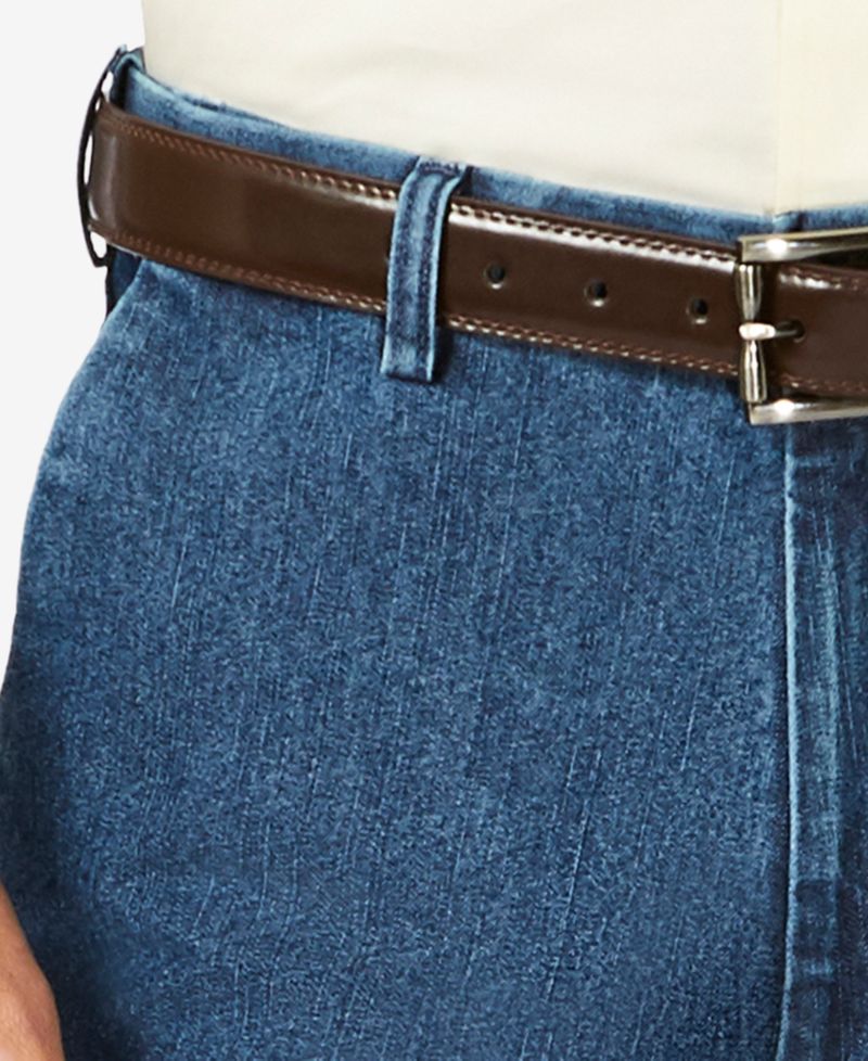 Men's Stretch Denim Classic-Fit Flat Front Pants