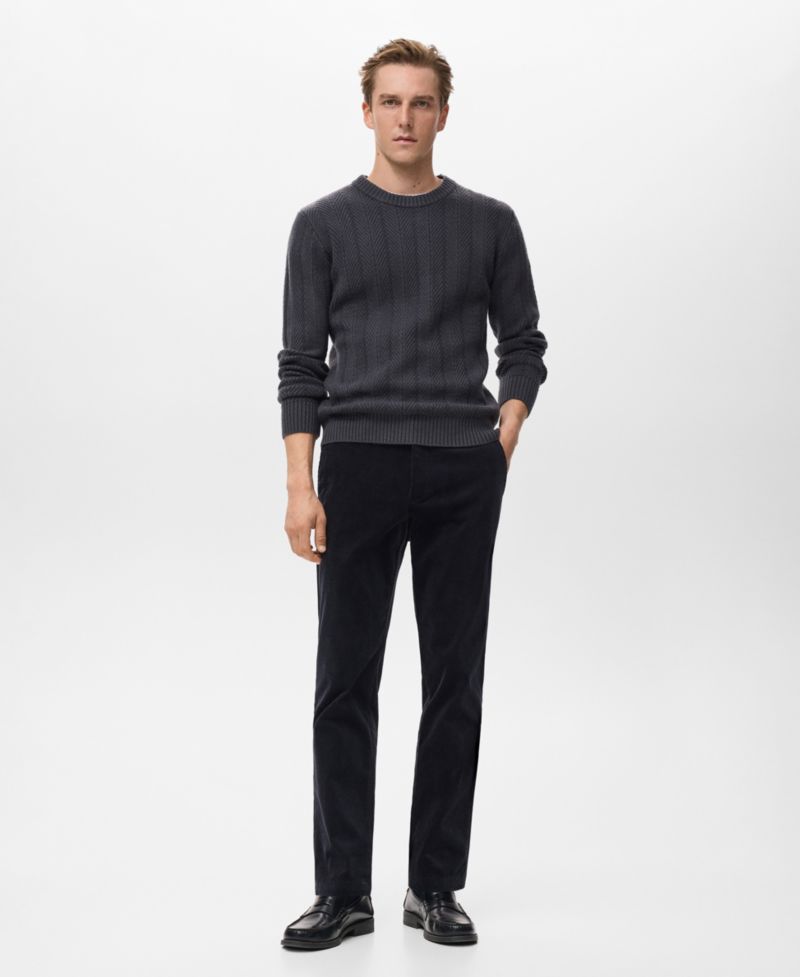 Men's Herringbone Structured Sweater