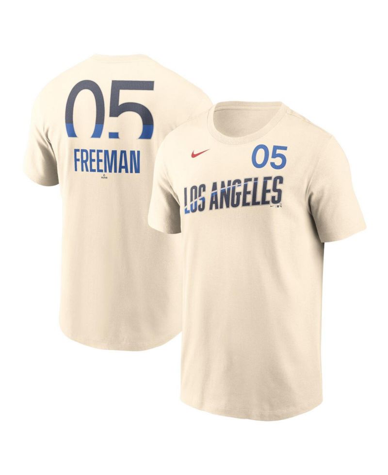 Men's Freddie Freeman Cream Los Angeles Dodgers 2024 City Connect Fuse Name & Number T-Shirt