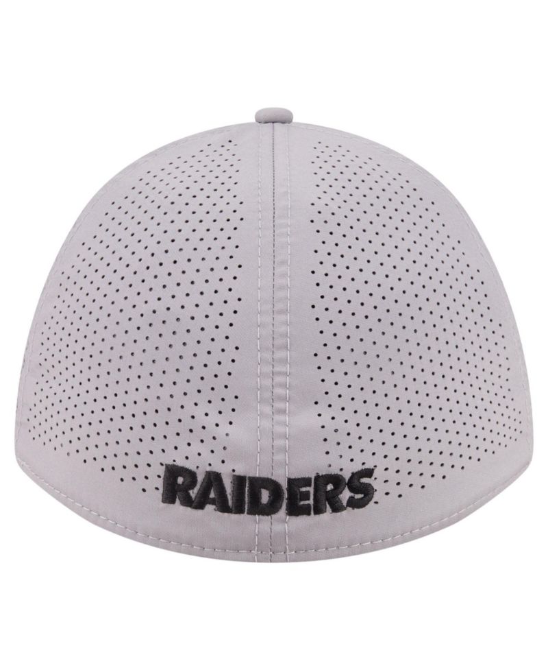 Men's Gray Las Vegas Raiders 39THIRTY M-Crown Flex Fit Hat