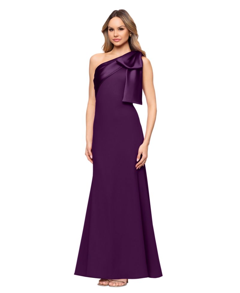 Women's Bow-Trimmed One-Shoulder Gown