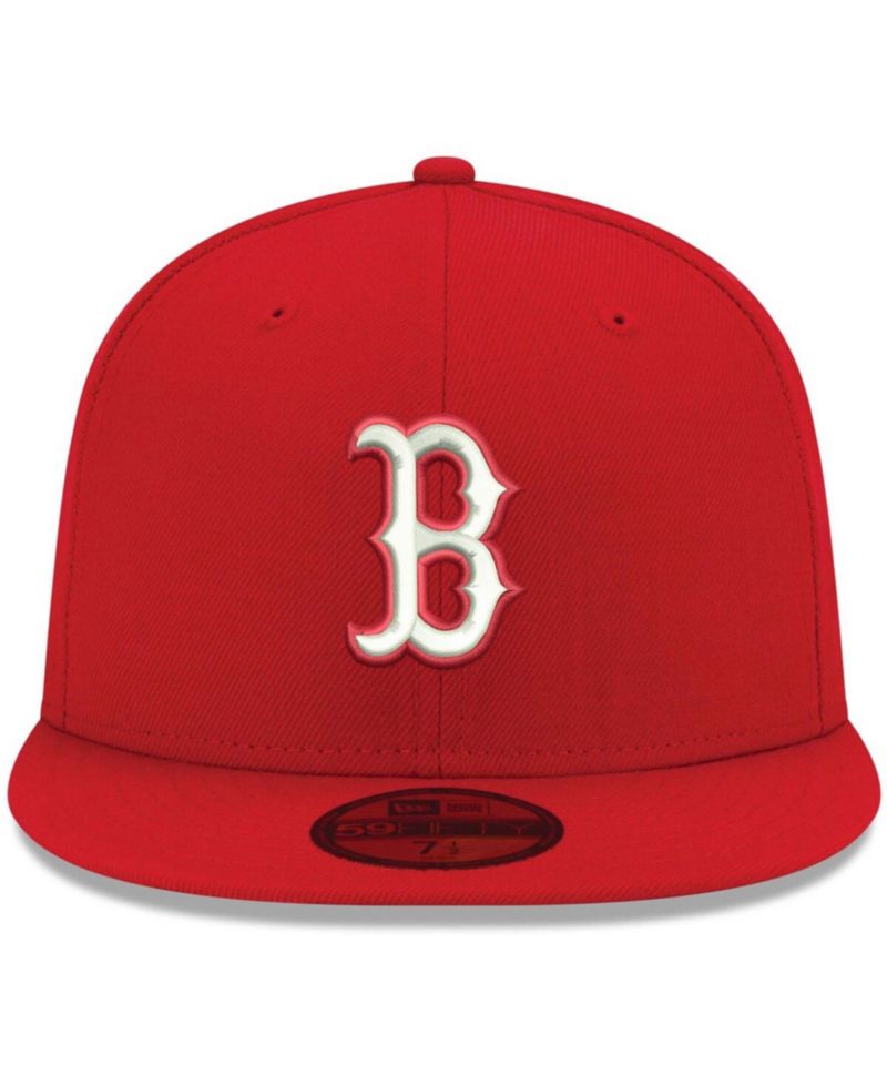 Men's Red Boston Red Sox Logo White 59FIFTY Fitted Hat