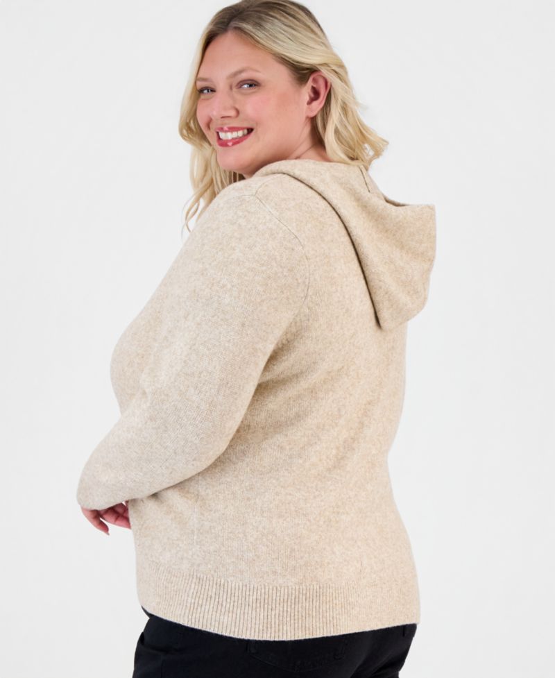 Petite Luxsoft Full-Zip Hoodie Sweater,