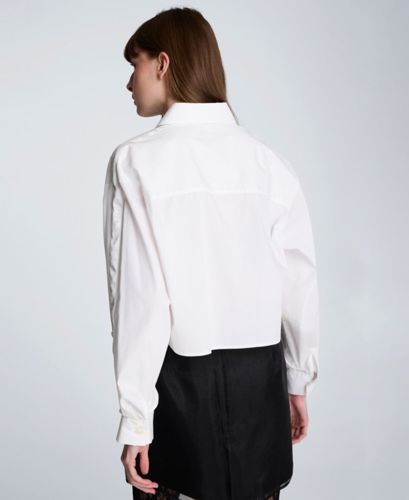 Women's Poplin Button-Front Top