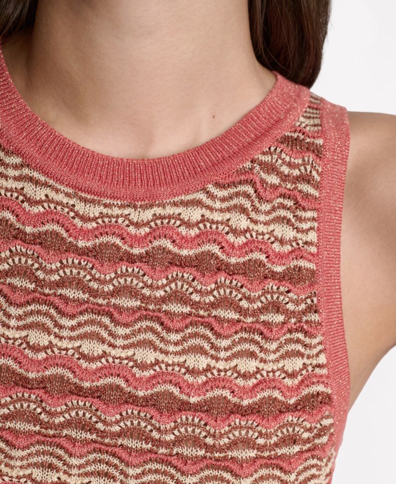 Women's Lurex Stripe Sleeveless Top