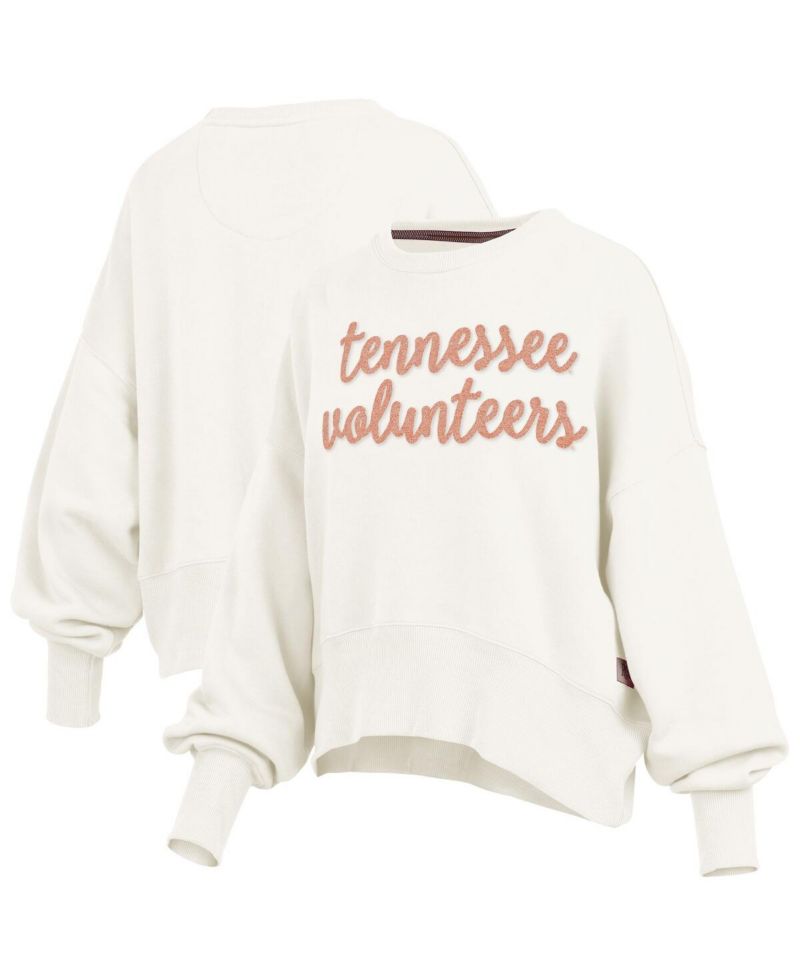 Women's Cream Tennessee Volunteers Chelsea Oversized Pullover Sweatshirt
