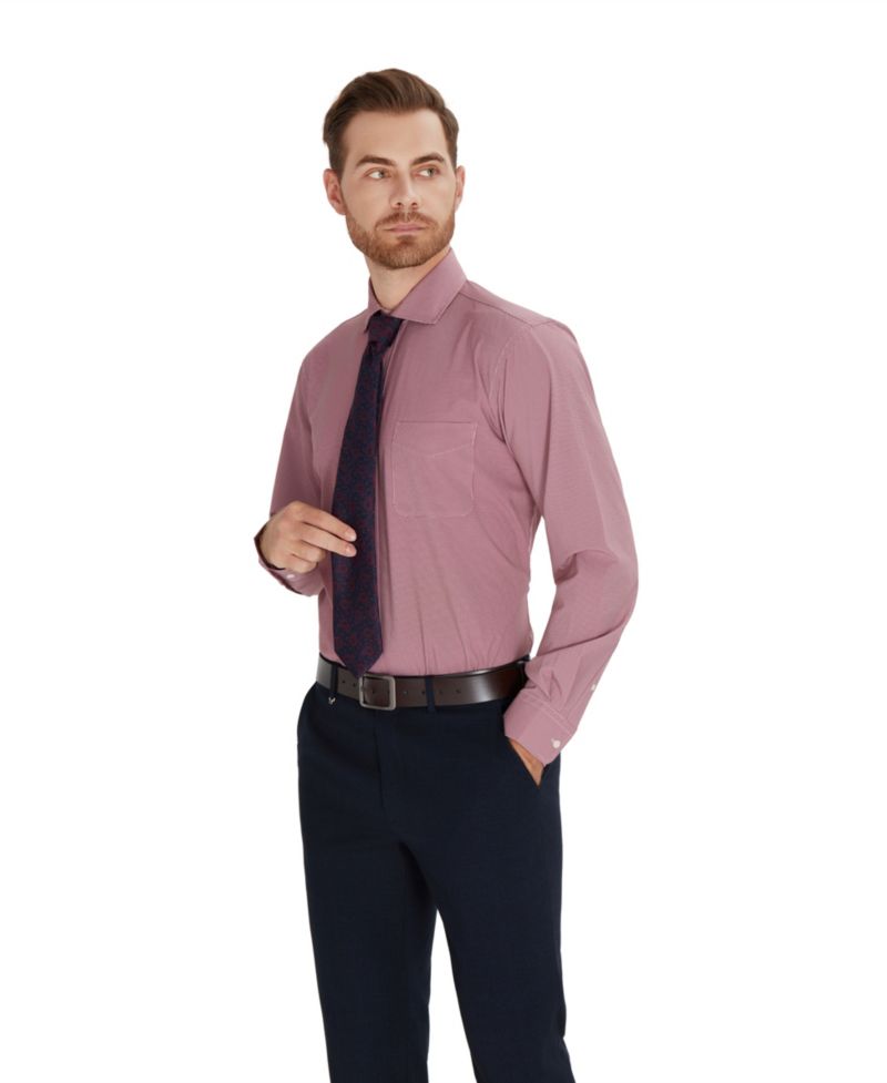 Men's Regular-Fit Houndstooth Dress Shirt
