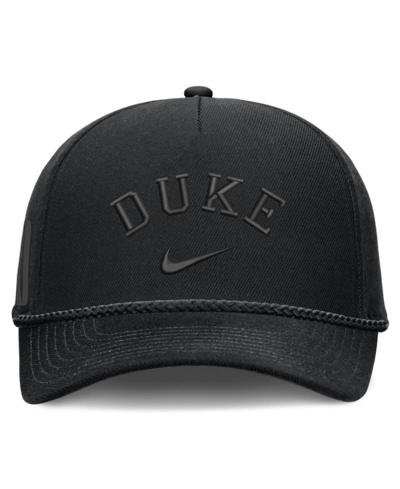 Men's and Women's Black Duke Blue Devils Campus Prep Tonal Rope Rise 5-Panel Adjustable Hat