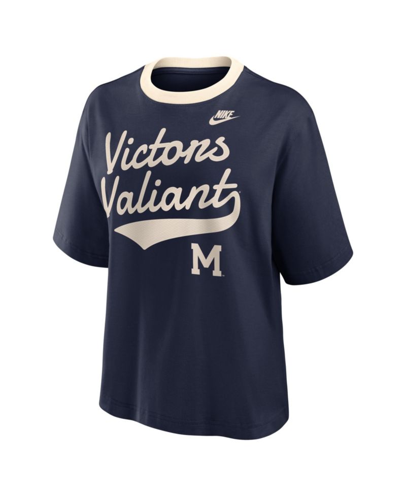 Women's Navy Michigan Wolverines Legacy Fight Song Boxy T-Shirt