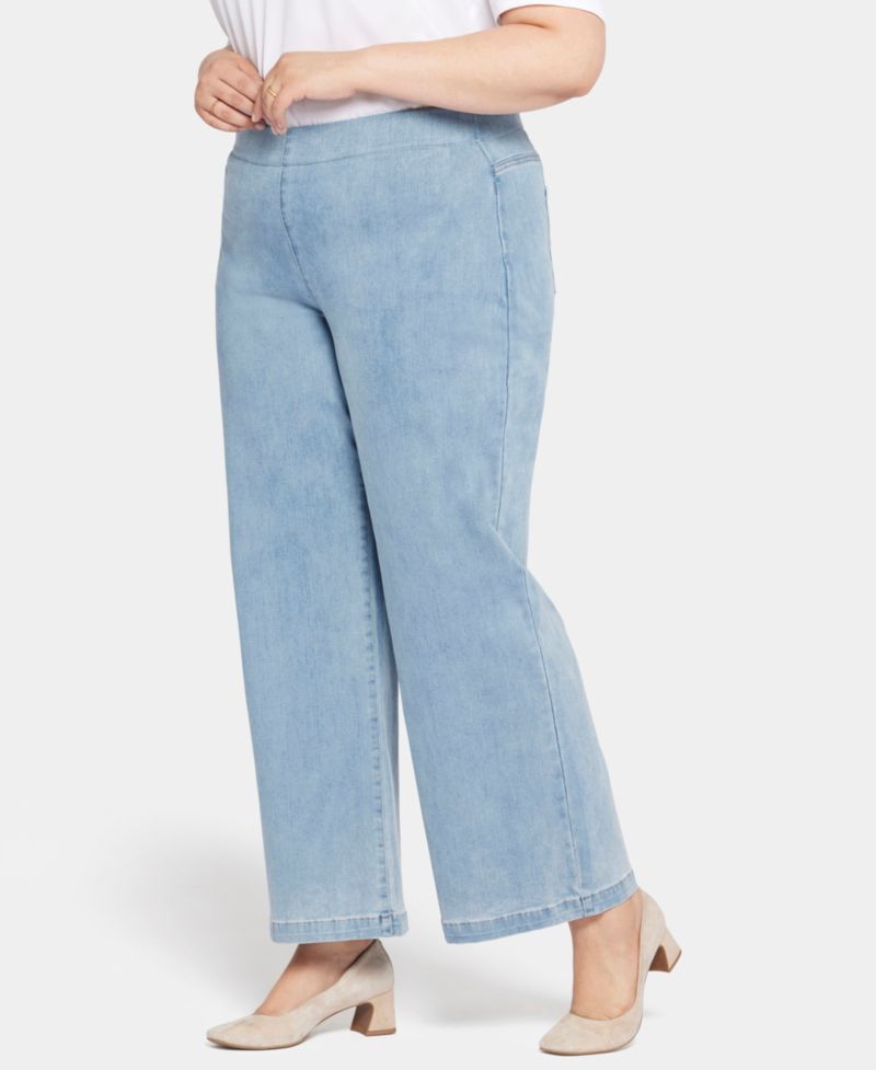 Plus Size Pull-On Teresa Wide Leg Jeans
