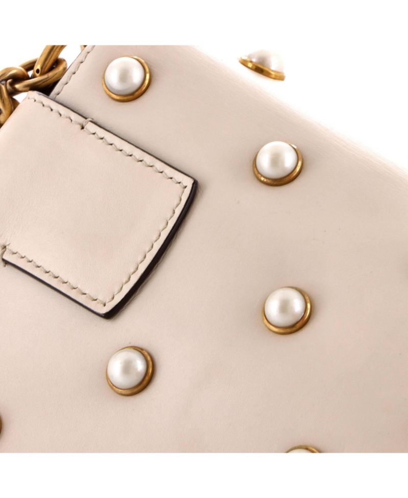 Mini Broadway Pearly Bee Shoulder Bag Embellished Leather