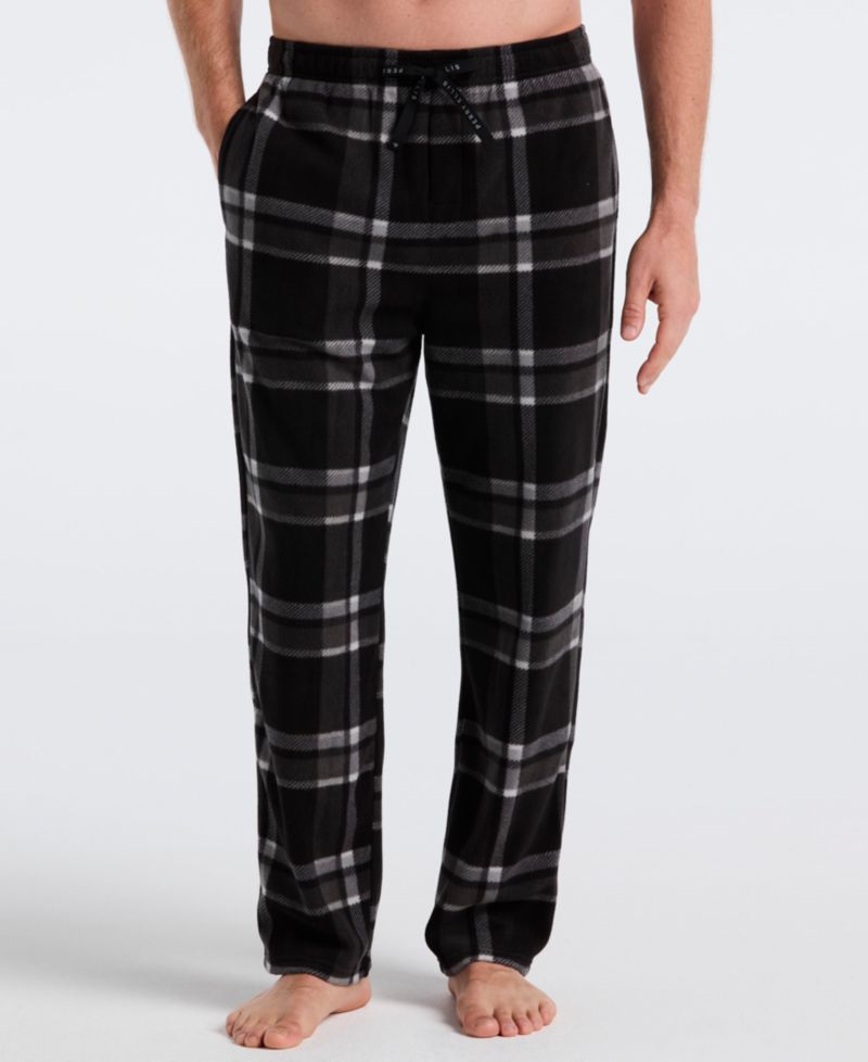 Men's Fleece Buffalo Plaid Print Sleep Pants