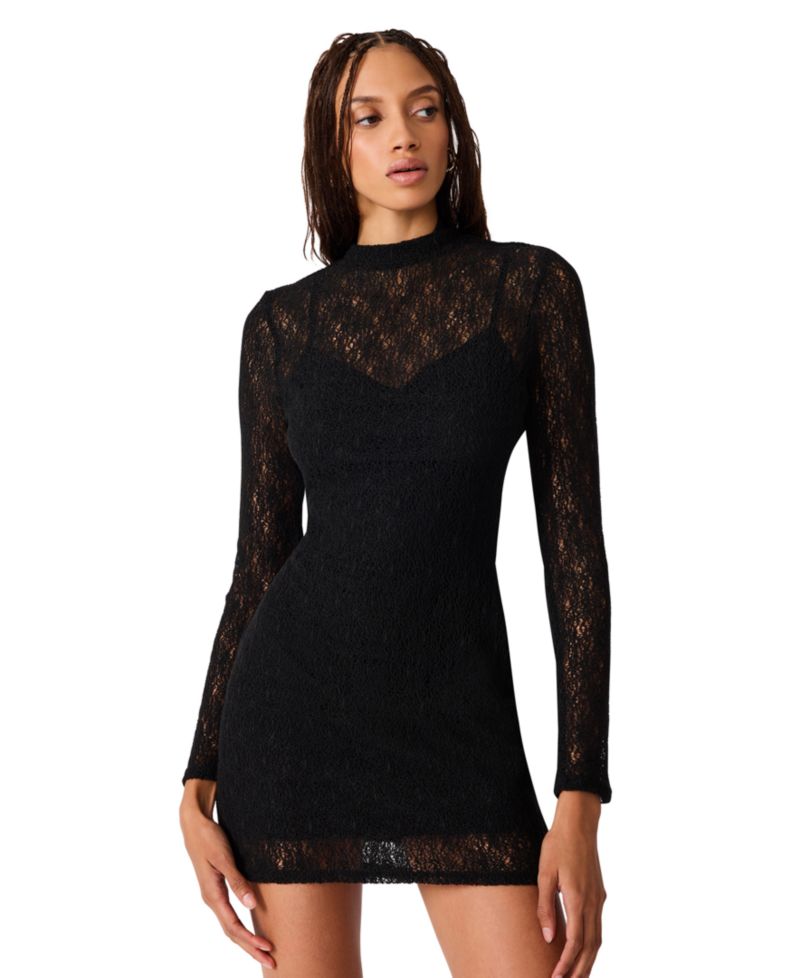 Women's Vivienne Lace Mini Mock-Neck Dress