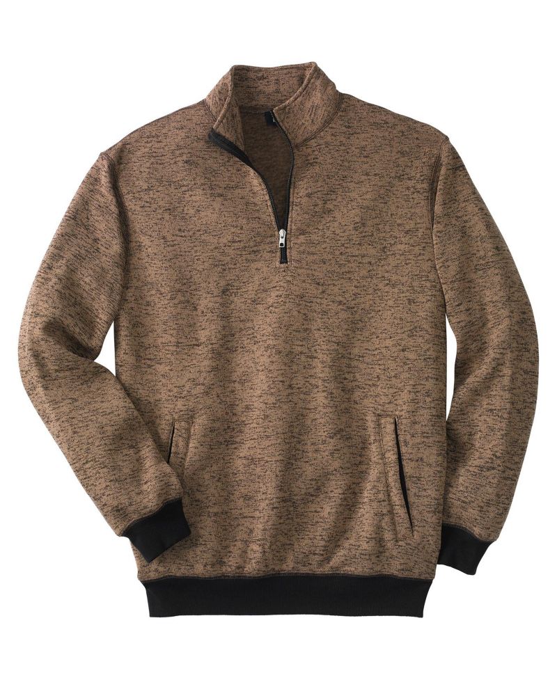 Big & Tall Quarter Zip Fleece Sweater