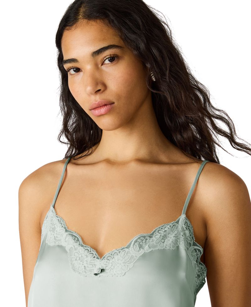 Women's Delany Lace Trim Satin Top