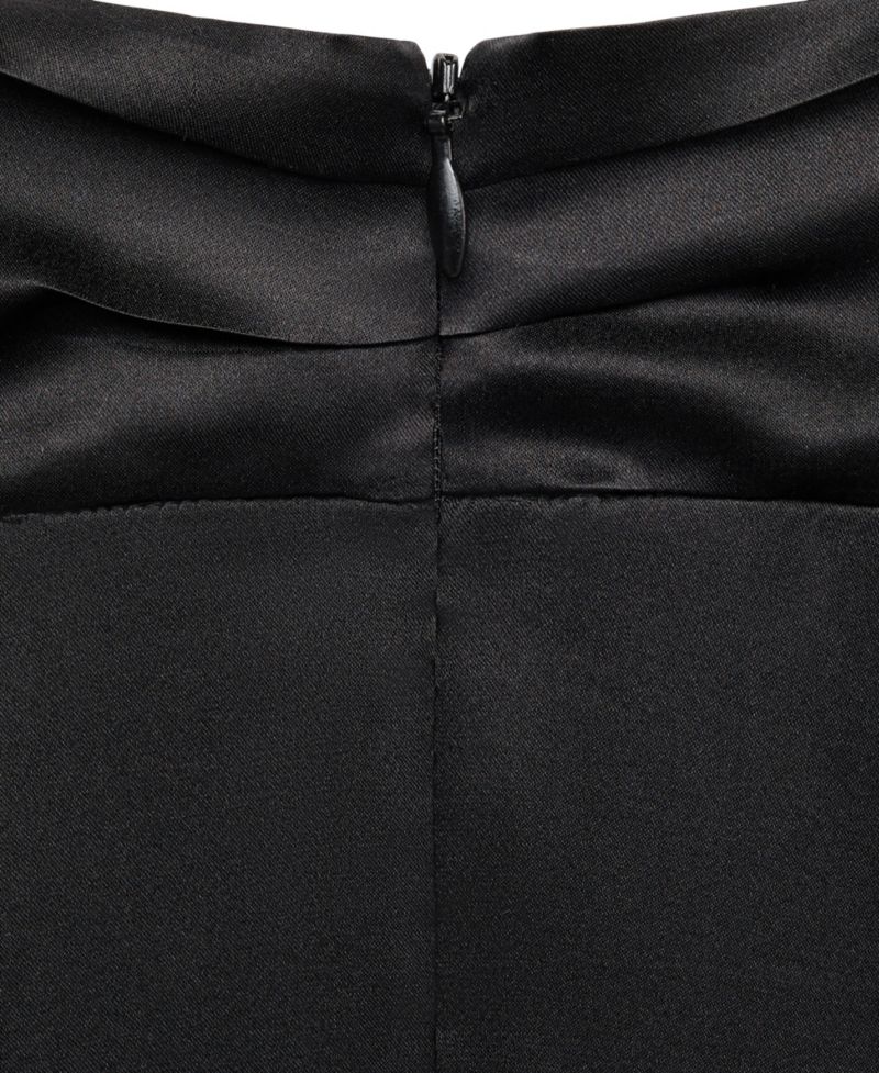 Women's Selection Mock Neck Long Sleeves with Slit at Cuffs Silk Blouse