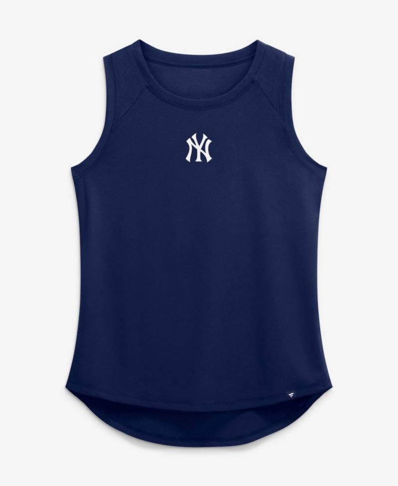 Women's Navy New York Yankees Draped Mesh Back Performance Tank Top