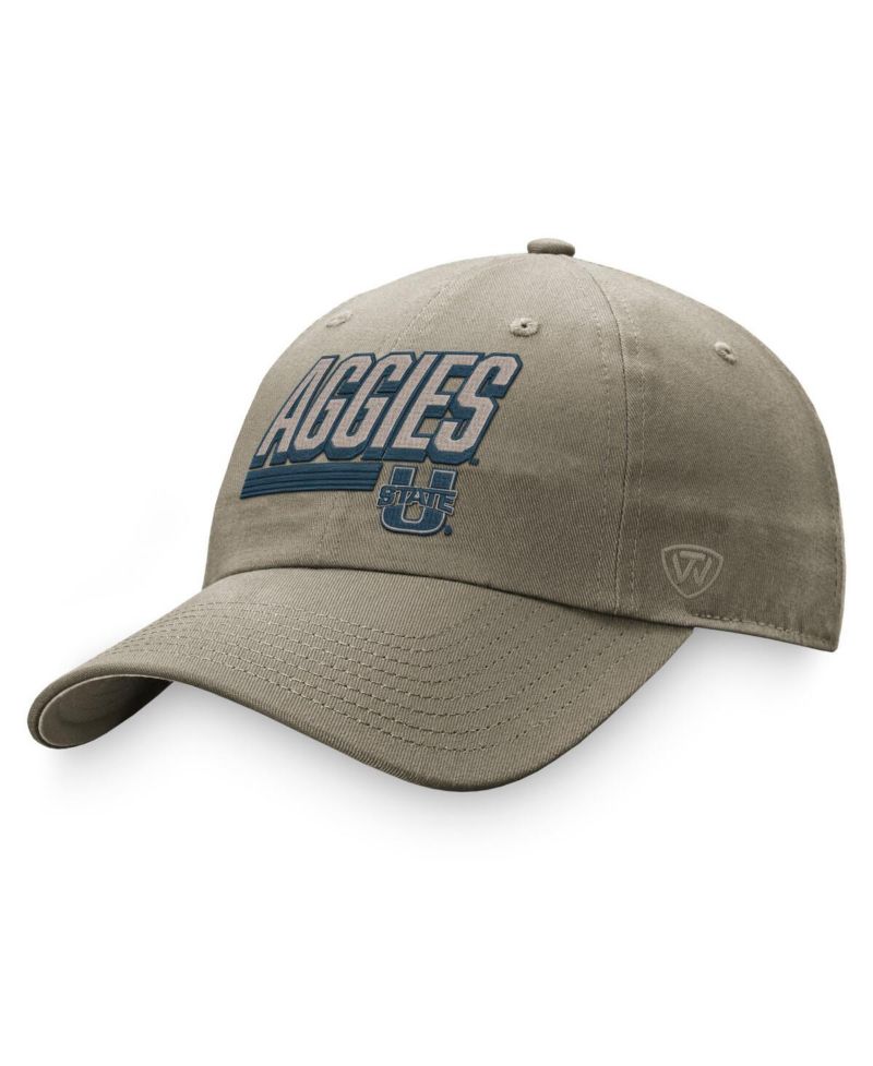 Men's Khaki Utah State Aggies Slice Adjustable Hat