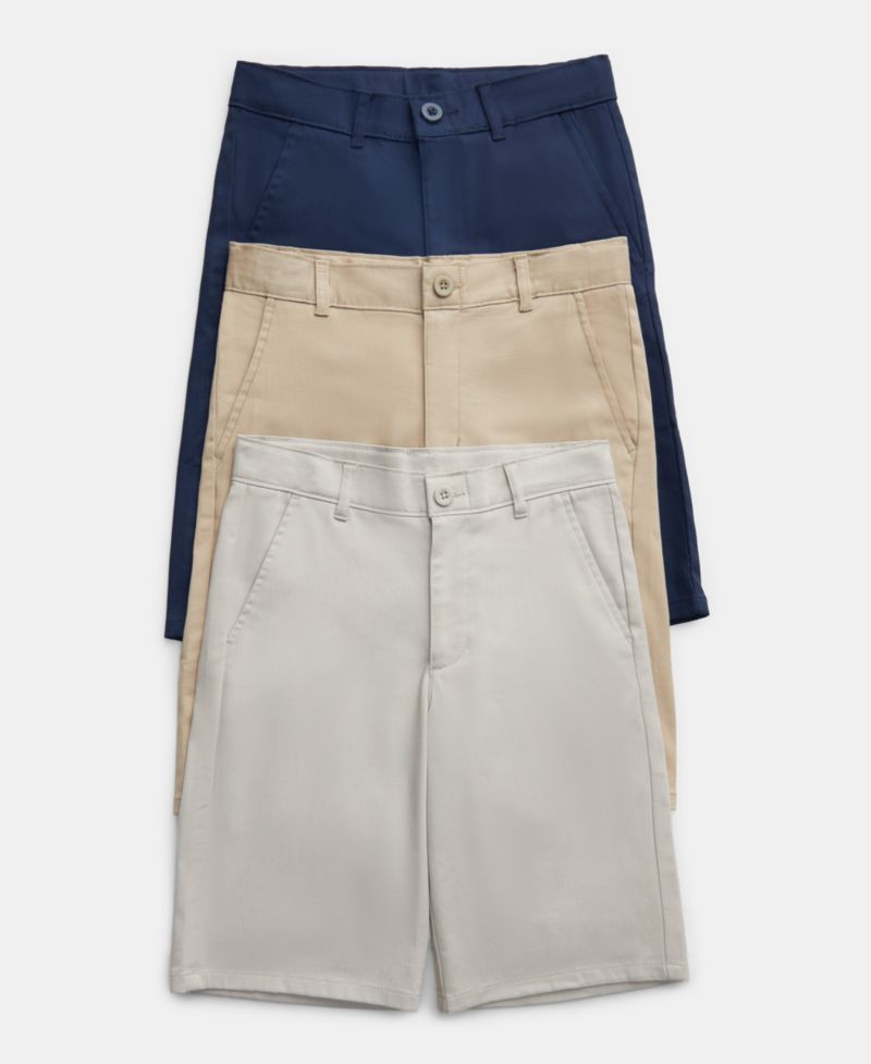 Big Boys Uniform Hunter Flat-Front Stretch Twill Shorts