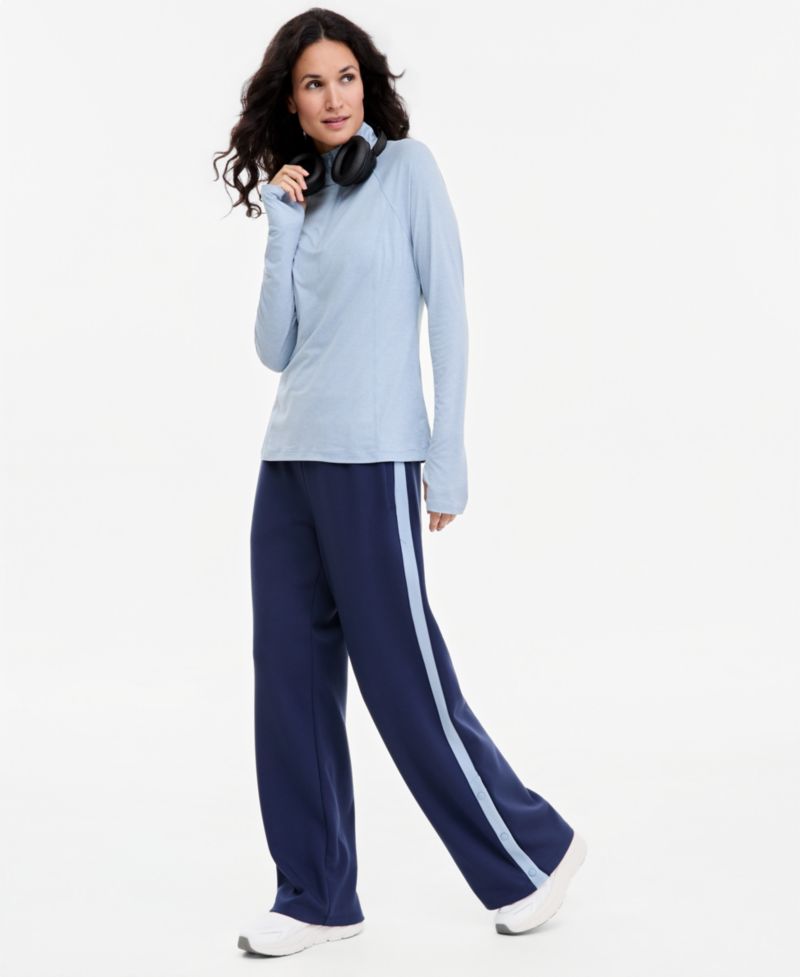 Women's Quarter-Zip Mock-Neck Long-Sleeve Pullover