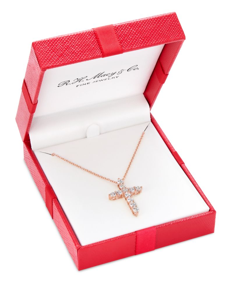 Diamond Cross Pendant Necklace (1 ct. t.w.) in 14k White, Yellow or Rose Gold