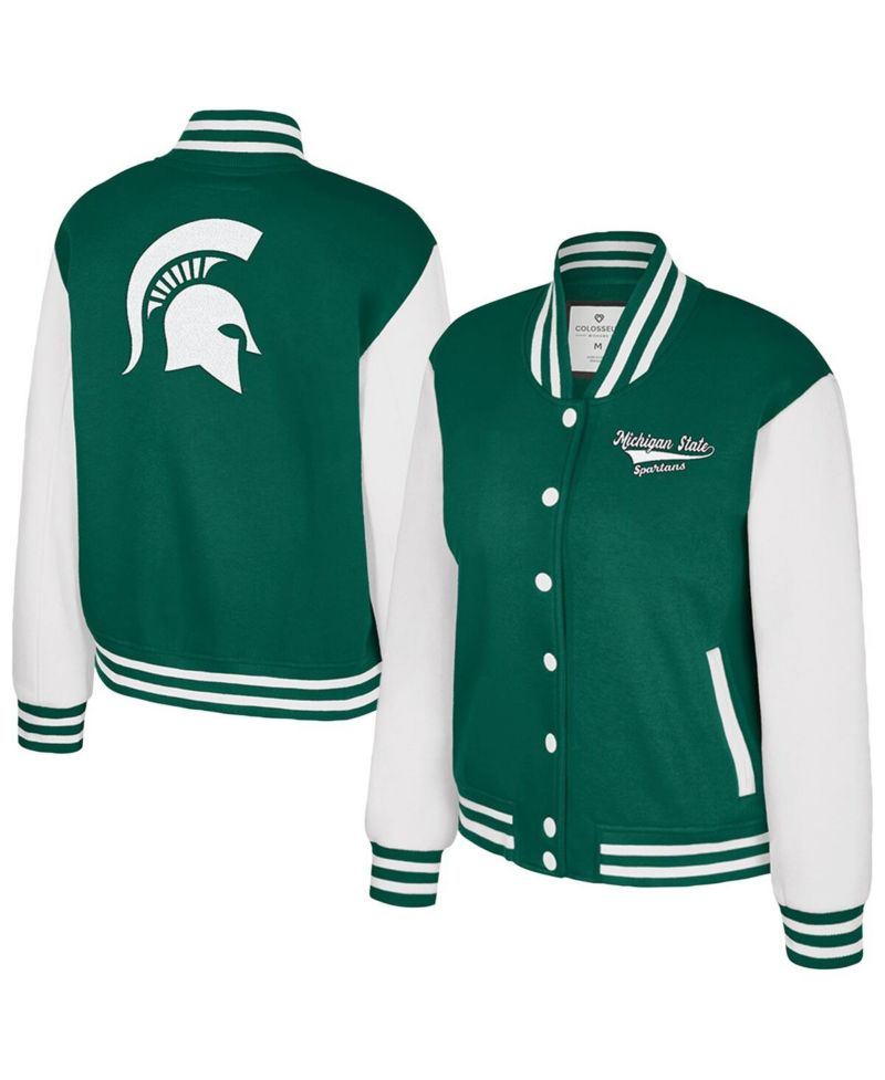 Women's Green Michigan State Spartans French Baguette Full Snap Fleece Jacket