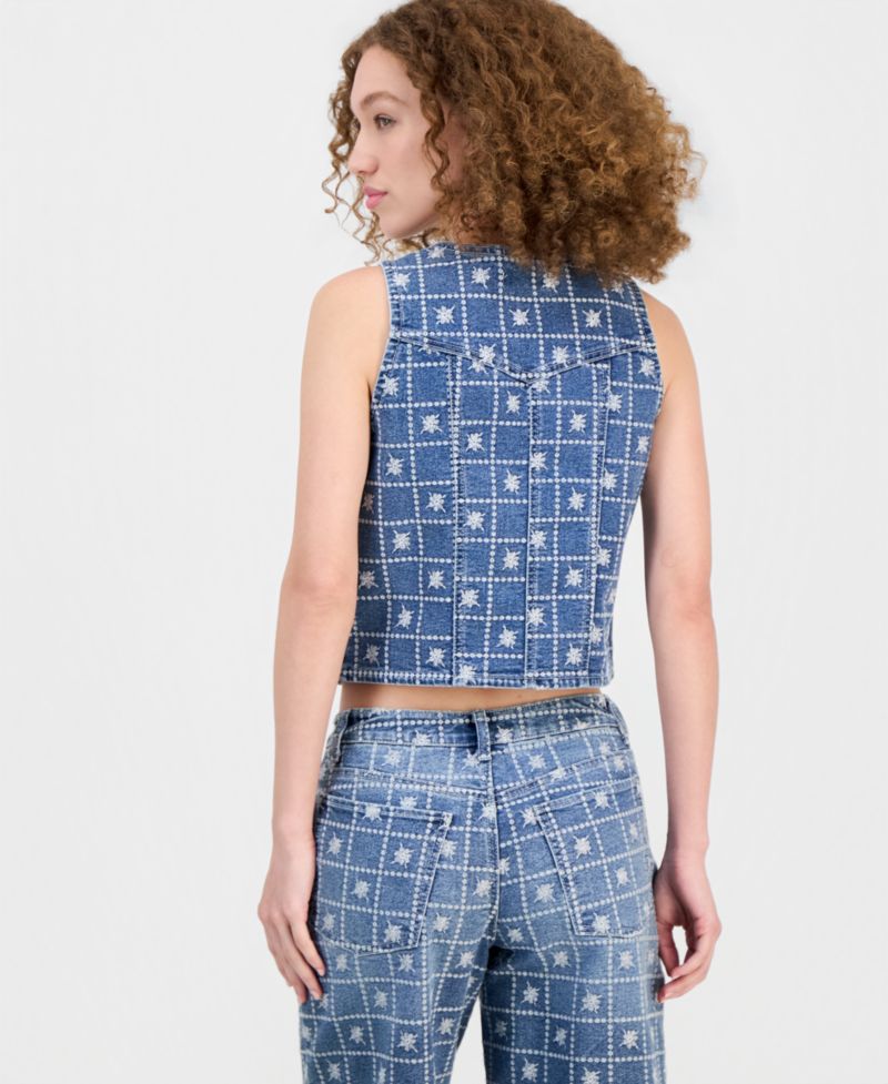 Women's Patchwork Embroidered Denim Vest