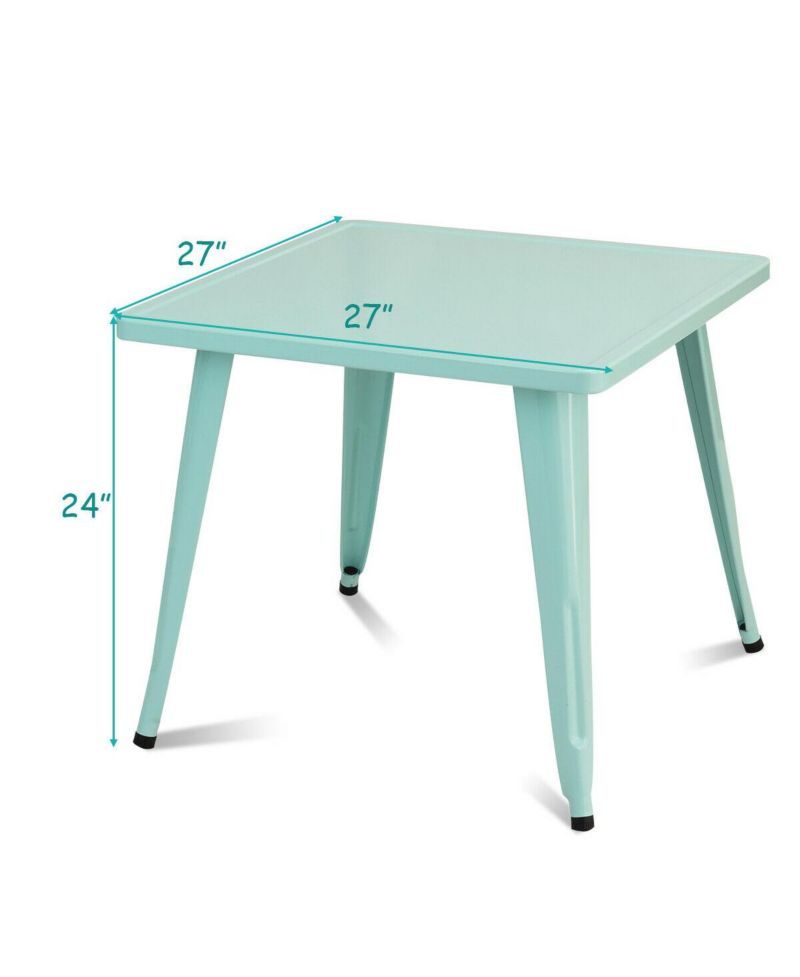 27'' Kids Square Steel Table Play Learn Activity Table-Blue