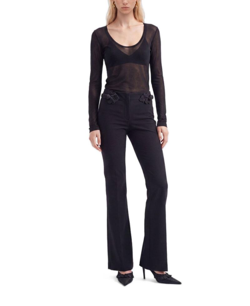 Women's Accessory Detail Flare Trousers