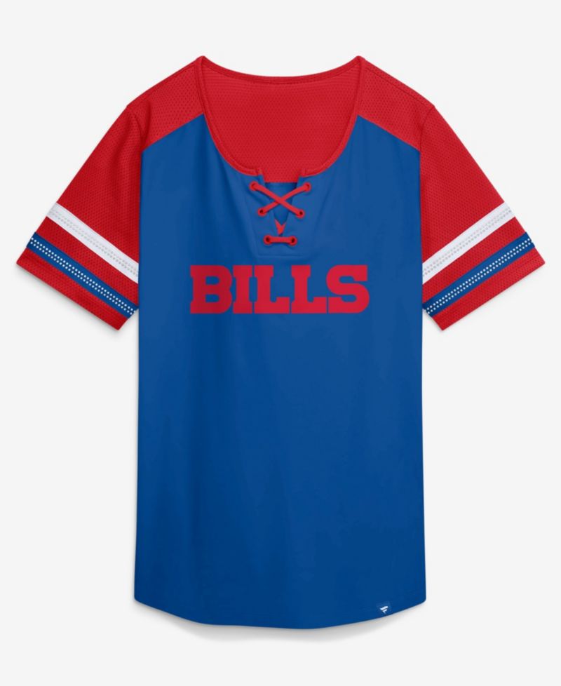 Women's Josh Allen Royal Buffalo Bills Curl Route Athena Lace-Up Name Number Shirt
