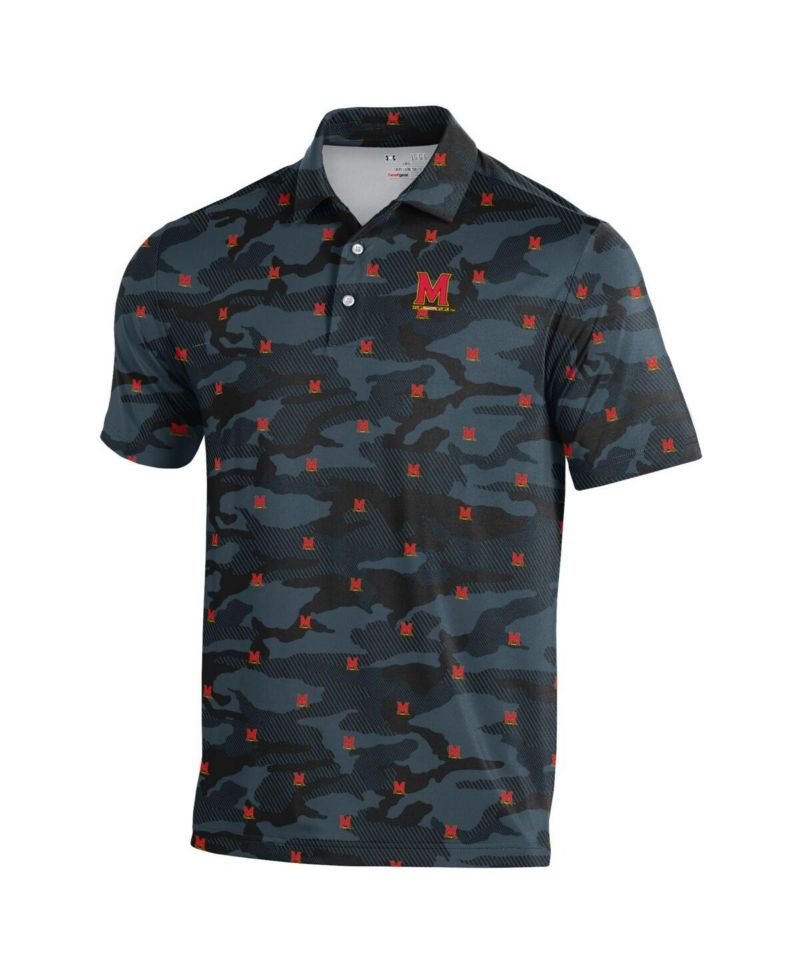 Men's Black Maryland Terrapins Gameday ArmourFuse Polo Shirt