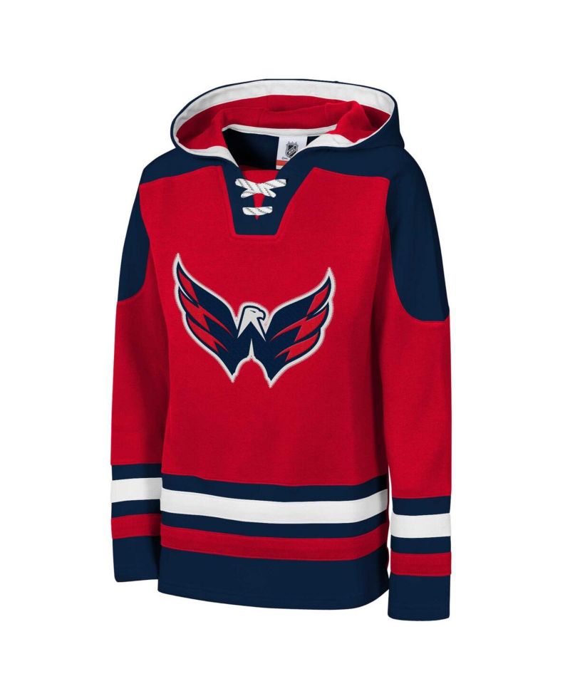 Big Boys and Girls Red Washington Capitals Must Have Home V-Neck Pullover Hoodie
