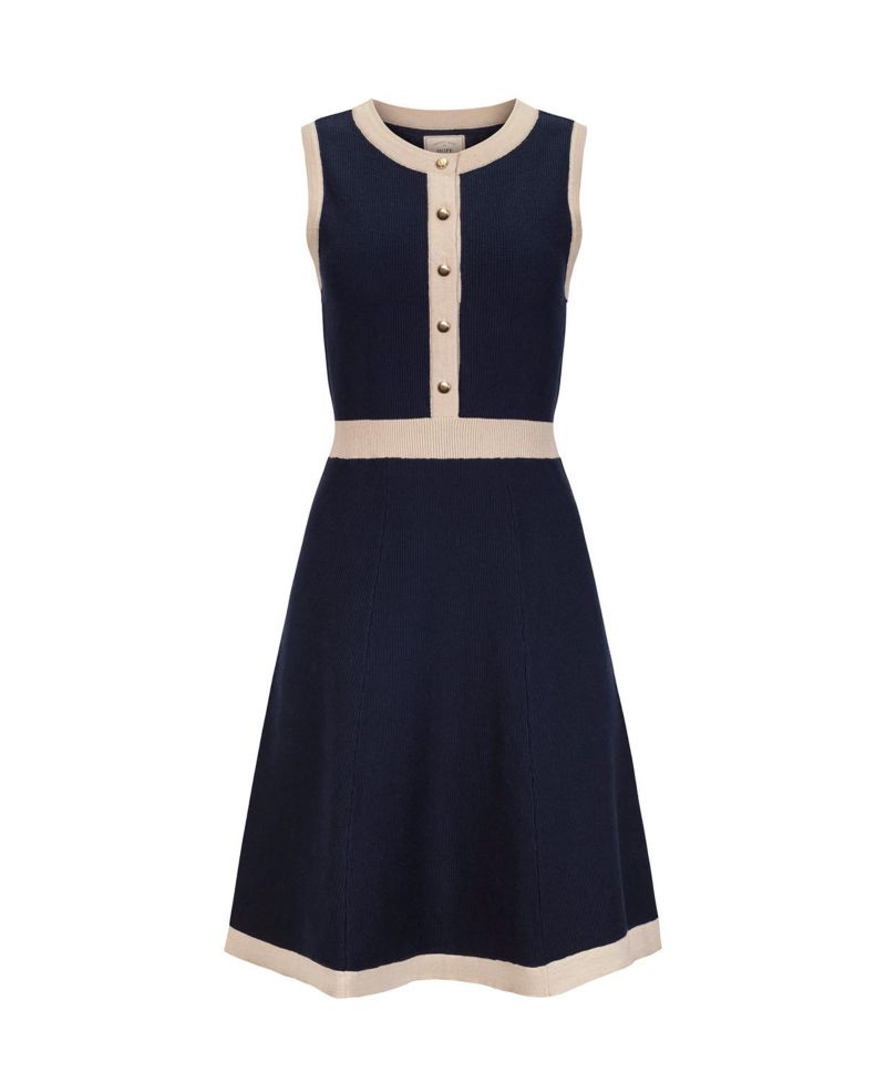 Women's Organic Sleeveless Button Front Sweater Dress