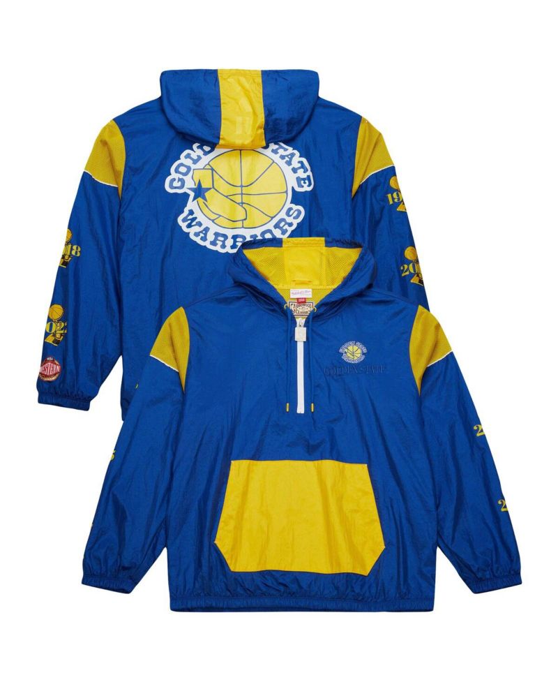 Men's and Women's Royal Golden State Warriors Hardwood Classics Team OG 3.0 Anorak Half-Zip Windbreaker Jacket