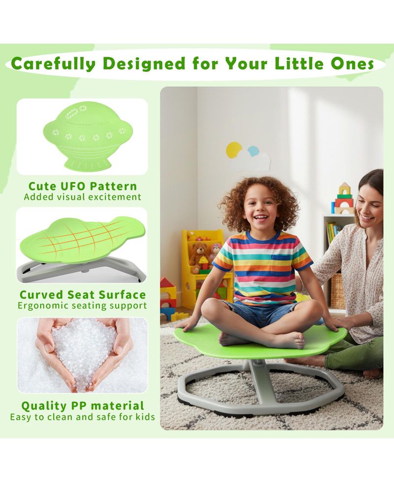Kids Sensory Swivel Chair with 360 Degree Spinning Base