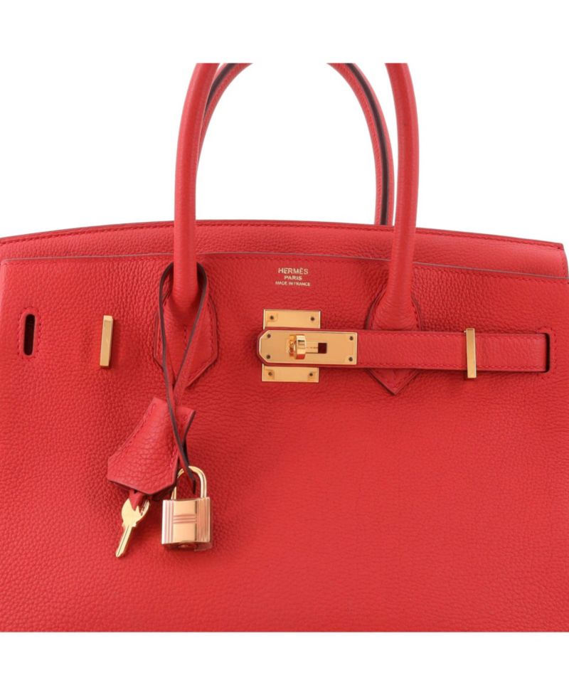 Birkin 30 Handbag Red Togo with Gold Hardware