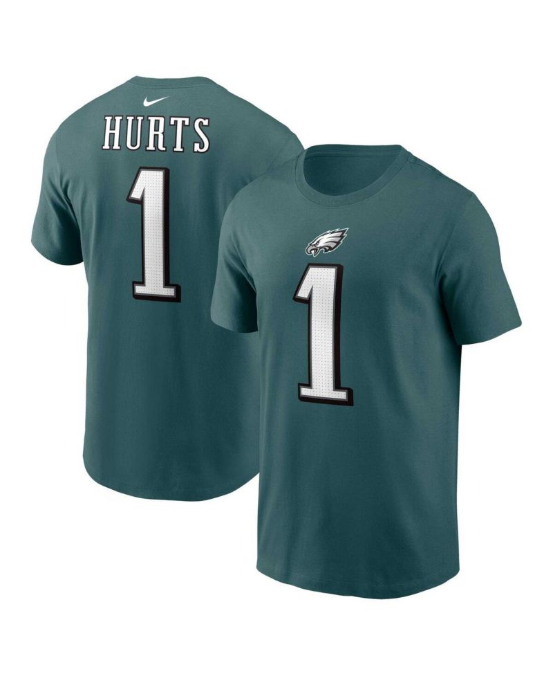 Men's Jalen Hurts Midnight Green Philadelphia Eagles Player Name and Number T-shirt