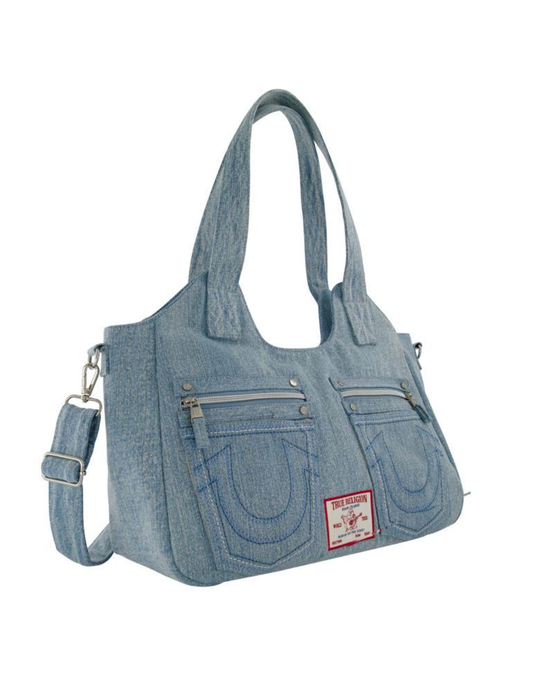 Women's Horseshoe Stitch Denim Satchel