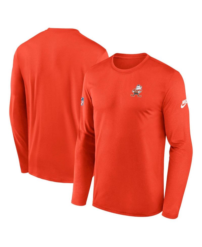 Men's Orange Cleveland Browns Legend Small Logo Performance Long Sleeve T-Shirt