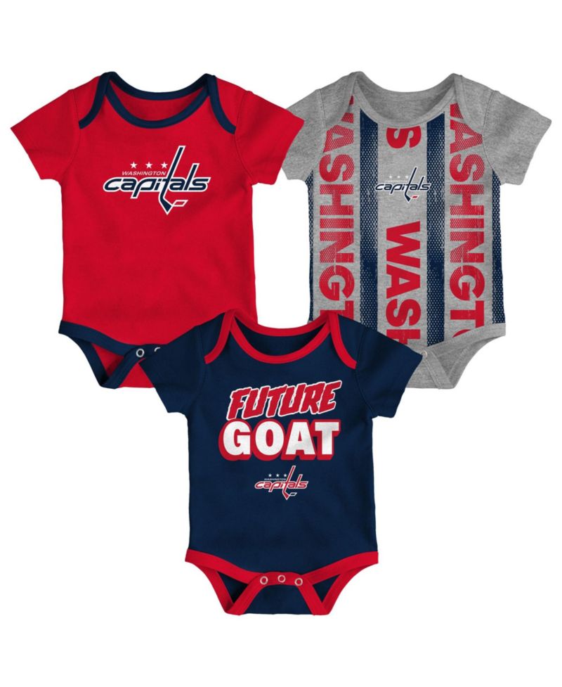 Baby Boys and Girls 3- Pack Washington Capitals Loyal Buddies Bodysuit Set