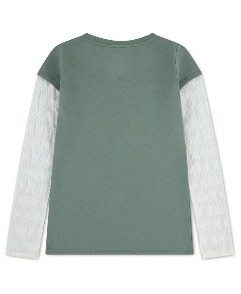 Girls' 7-16 Twofer Long-Sleeve Knit T-Shirt