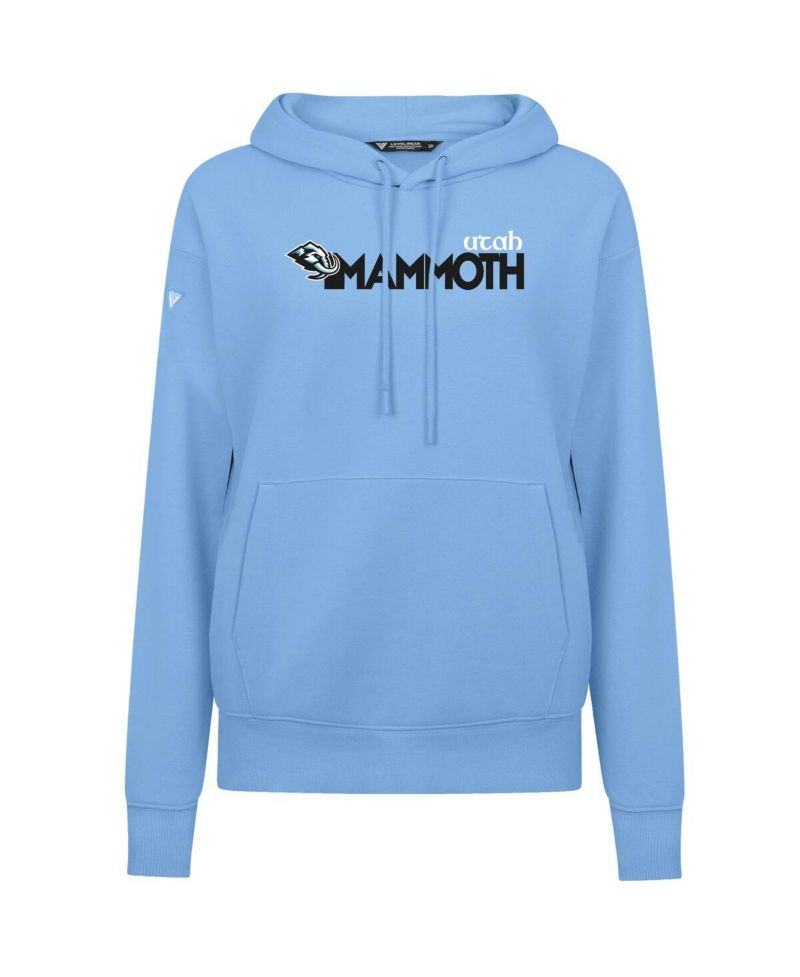Women's Light Blue Utah Mammoth Adorn Wedge Pullover Hoodie