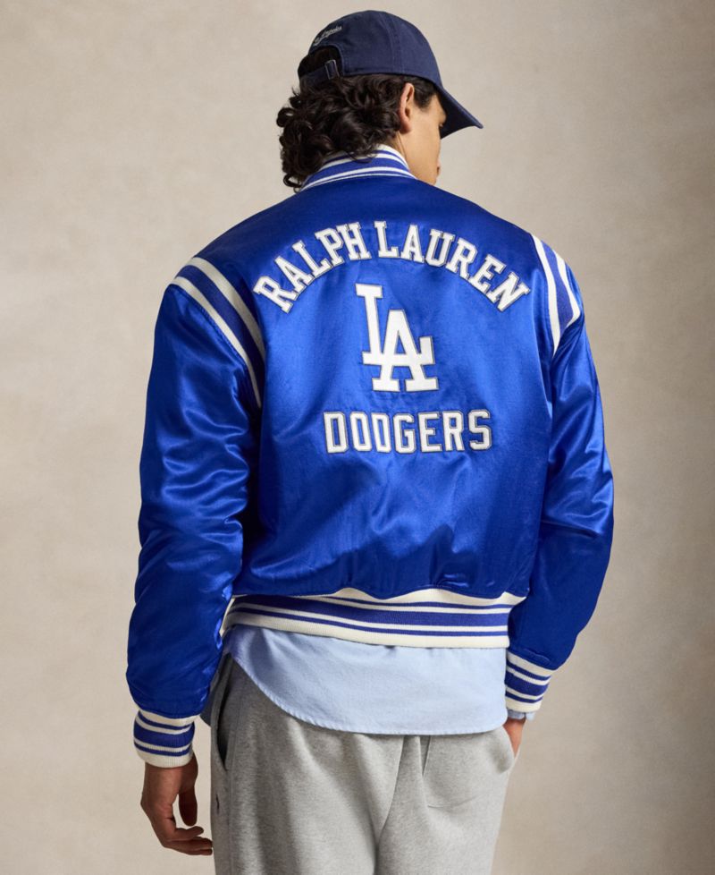 Men's Dodgers Striped Baseball Jacket