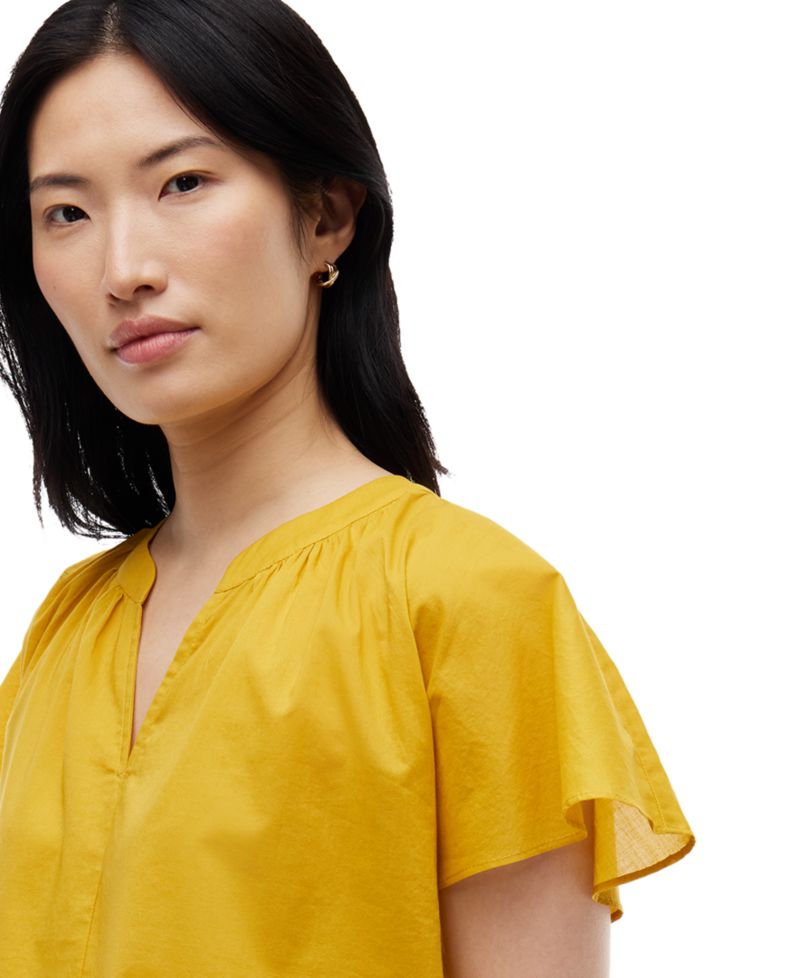 Women's Voile Popover Flutter Sleeve Blouse