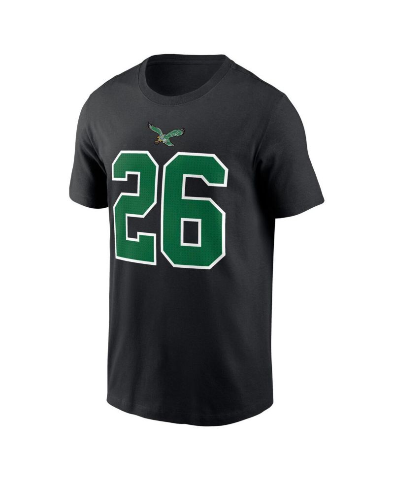 Men's Saquon Barkley Black Philadelphia Eagles Player Name & Number T-Shirt
